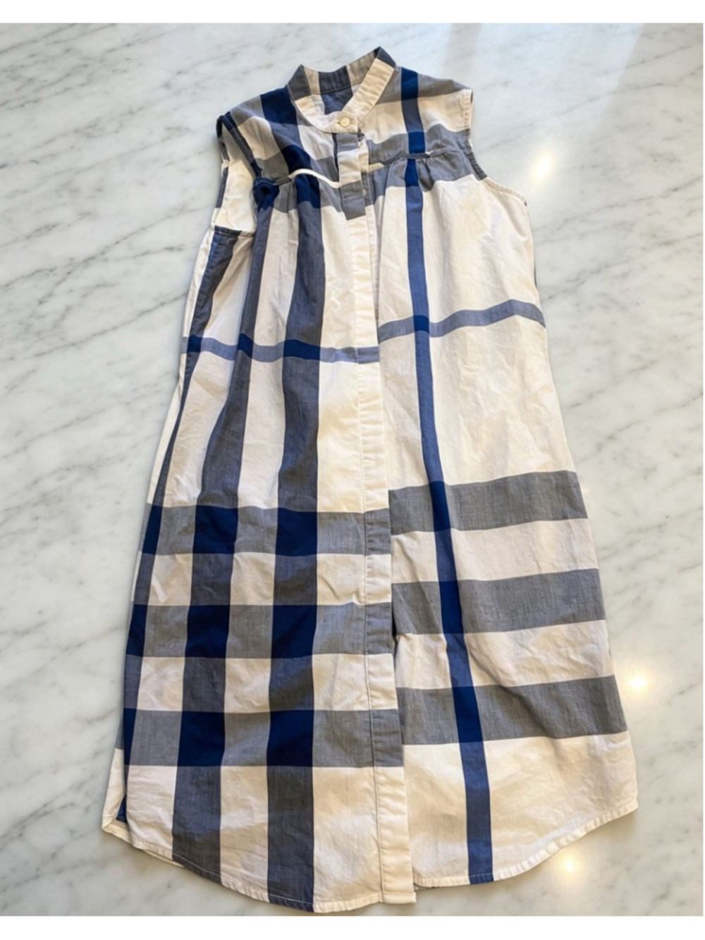 Blue Plaid Check Inspired Mini Dress Size 2 Unbranded
